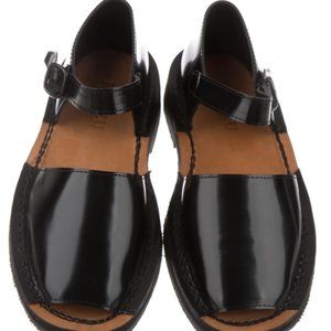 Hereu Patent Leather Ankle Strap Sandals